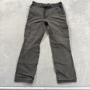 BC Clothing Pants Men's XL x 34 Belted Utility Cargo Pockets Outdoor Hiking Gray